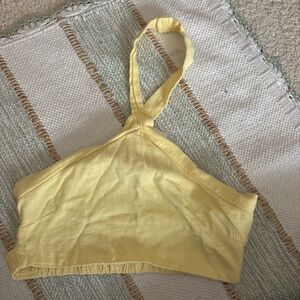 Kendall & Kylie Yellow One-Shoulder Crop Top